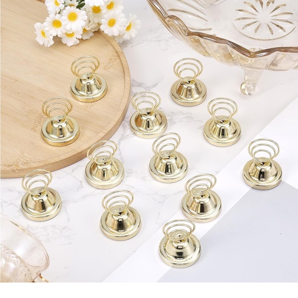 New 24 pcs Table Number Holders, Metal Finish Wire Picture Holders Place Card - Picture 4 of 8